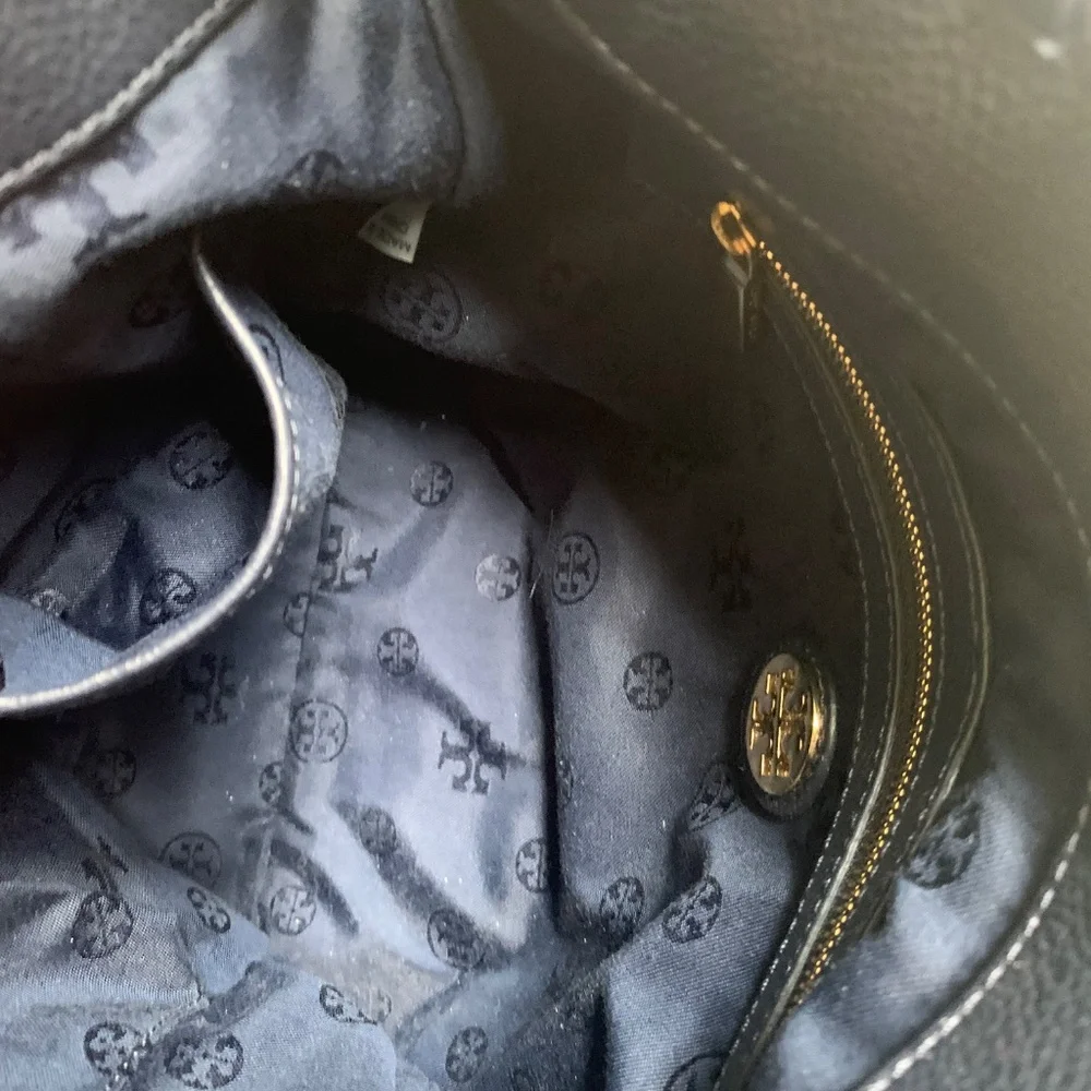 Tory Burch Navy Blue Leather Shoulder Handbag